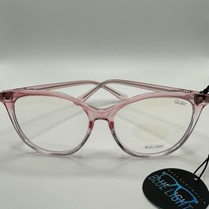 Quay Australia All Nighter Blue Light Glasses Pink Clear